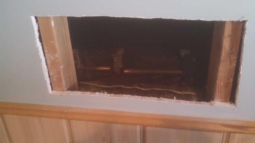 Repair burst pipe cutout